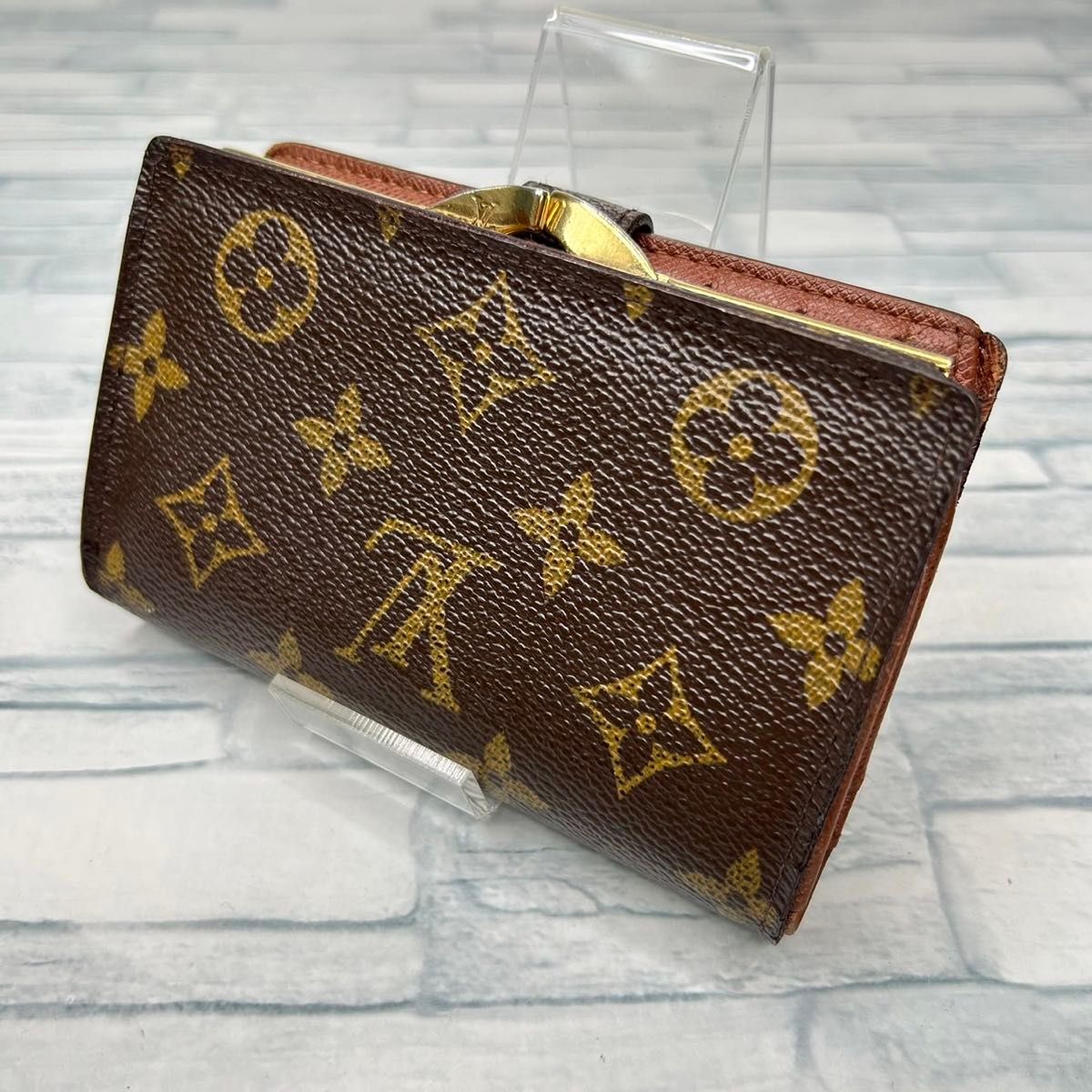 50 LOUIS VUITTON ルイヴィトン モノグラム 二つ折り財布 がま口