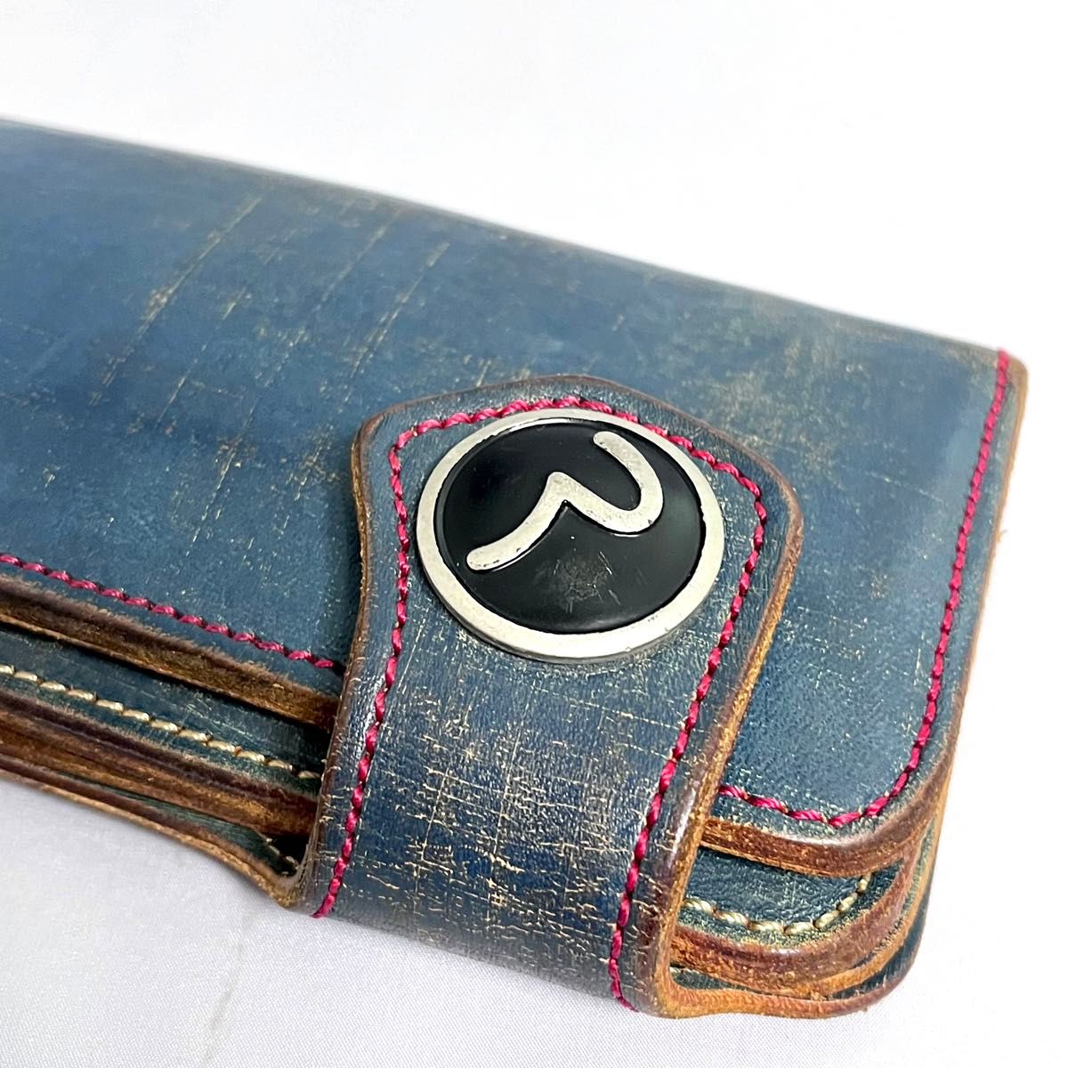 希少】EVISU デニム加工 長財布 エヴィス ど根性3号 JEANING 赤