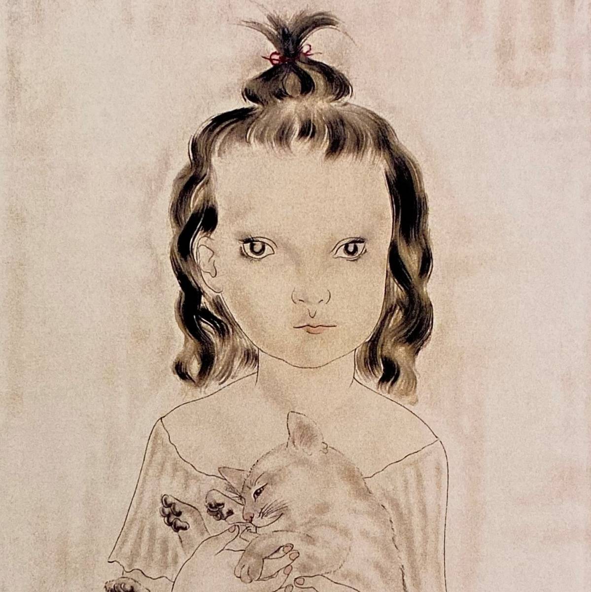 Yahoo!オークション - 藤田嗣治 〈少女と猫〉 希少な画集より 新品高級