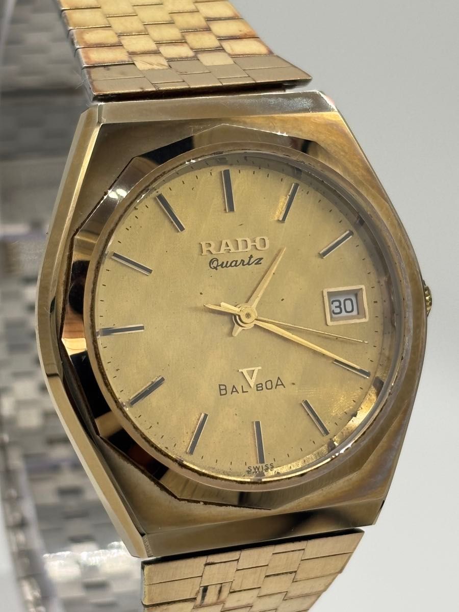 美品】RADO ラドー バルボア クォーツ【732 9593 3】デイト 純正ベルト
