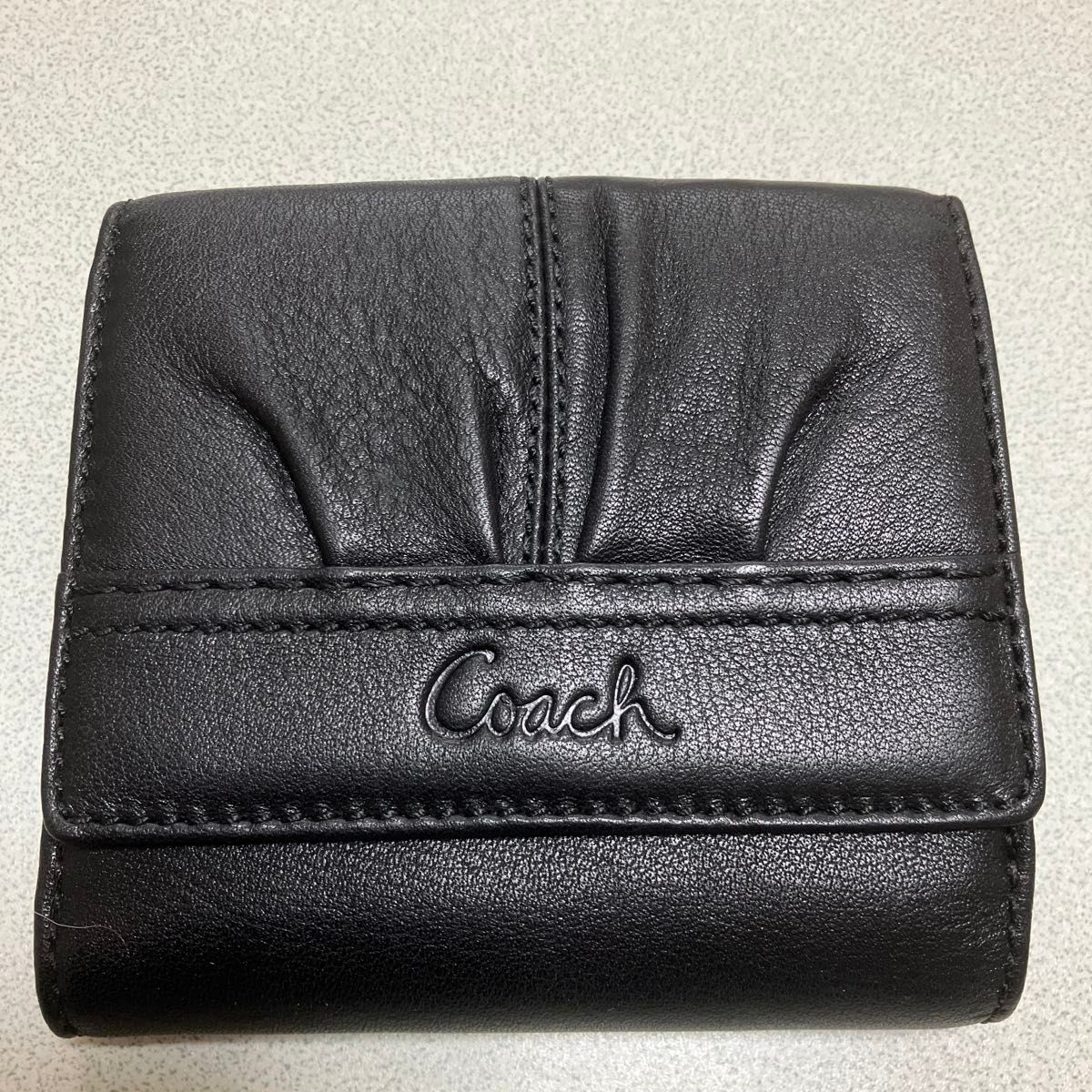 未使用 COACH コーチ 二つ折り財布 ブラック レザー｜Yahoo!フリマ（旧