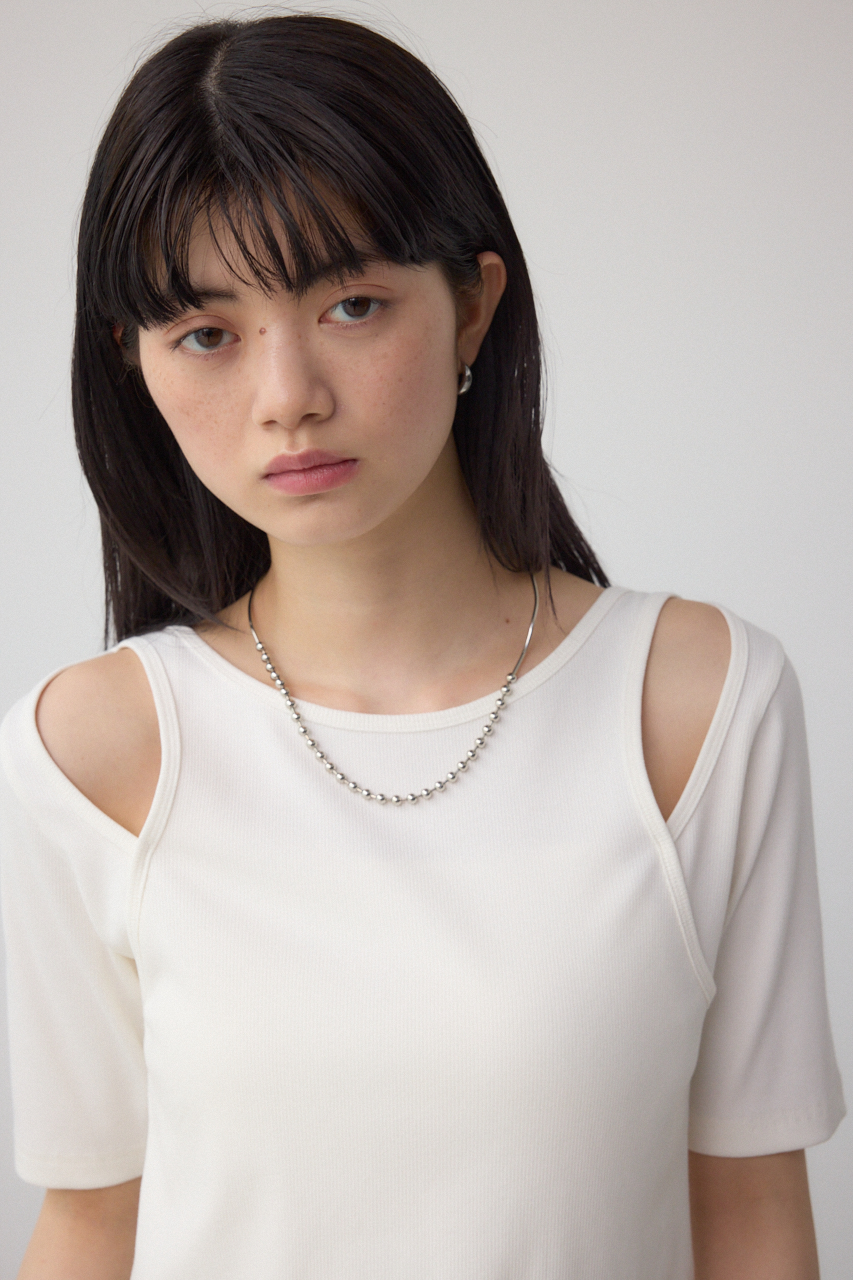 デザインネックショートTシャツ｜WOMEN｜250ISC80-463D｜AZUL BY