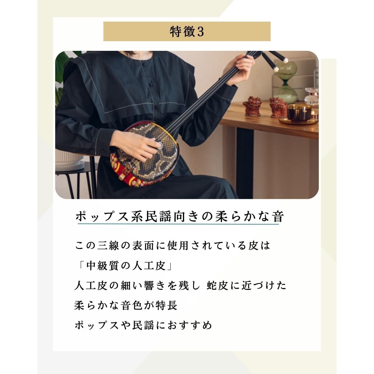 沖縄三味線 蛇皮一枚張り（両面本皮タイプ）13点セット 宮古木工芸