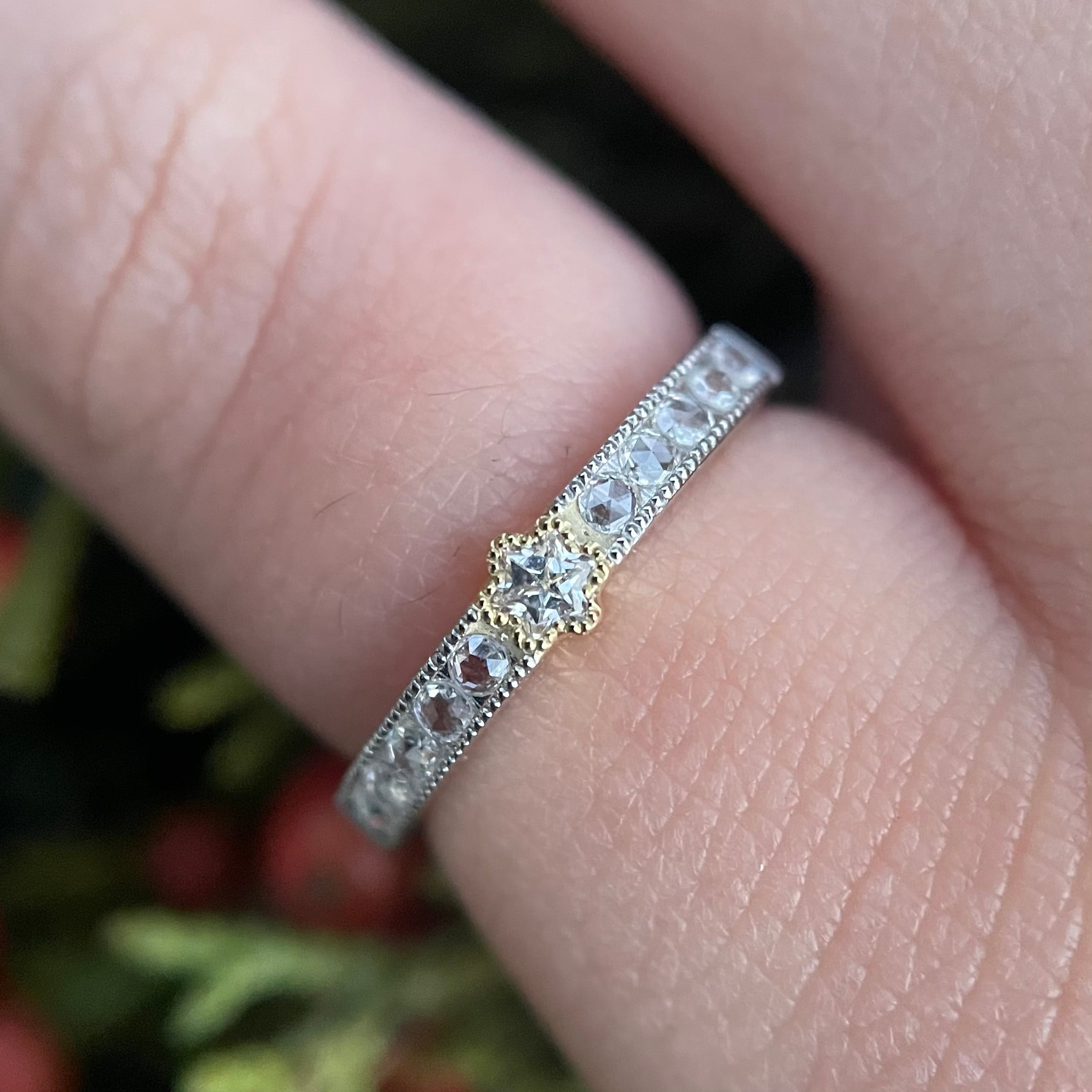 Rosecut Diamond & Star Diamond Pinky Ring | Victorian Box