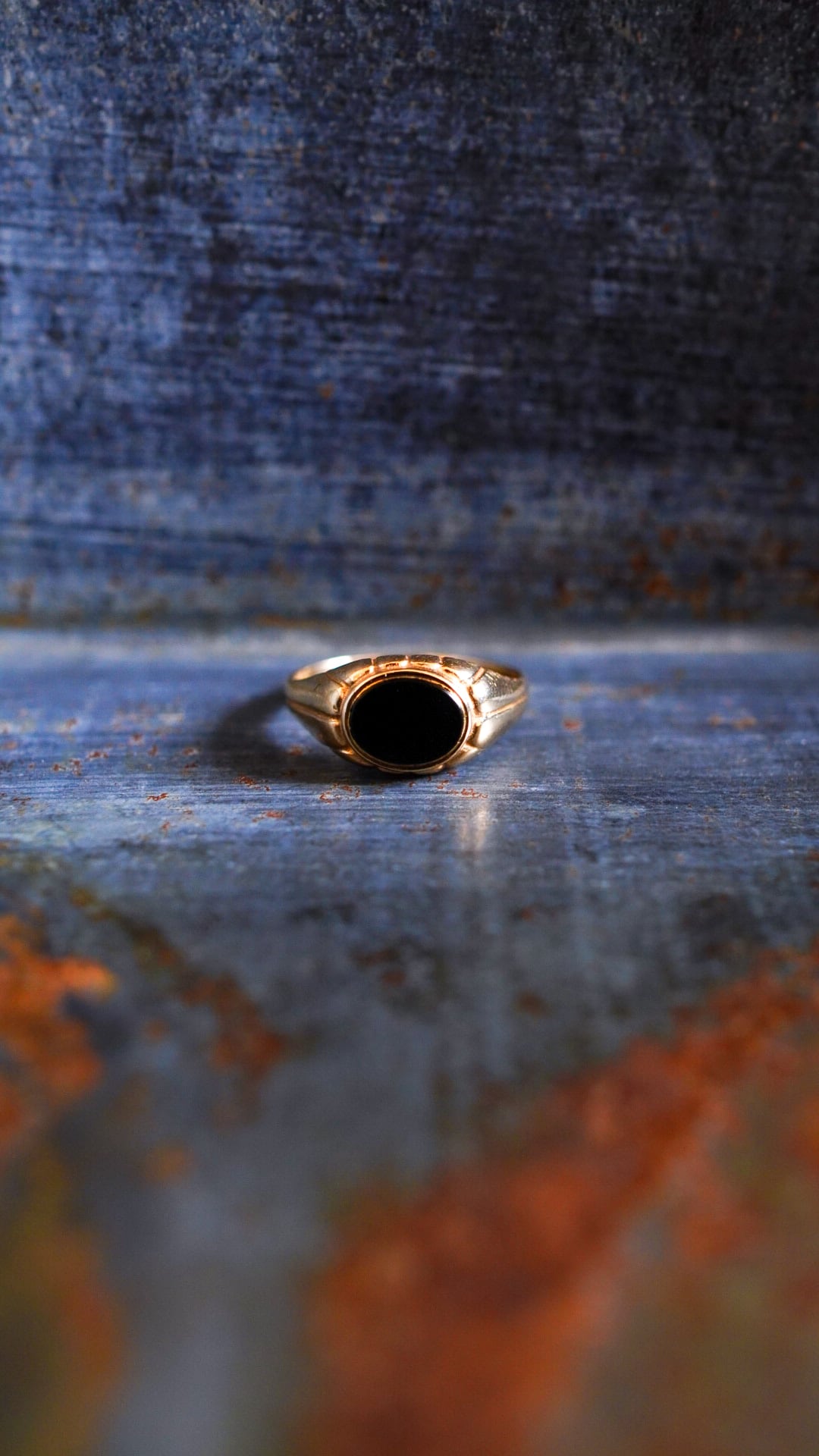 1982】U.K. VINTAGE 9ct イエロー ゴールド シグネット リング 《9金