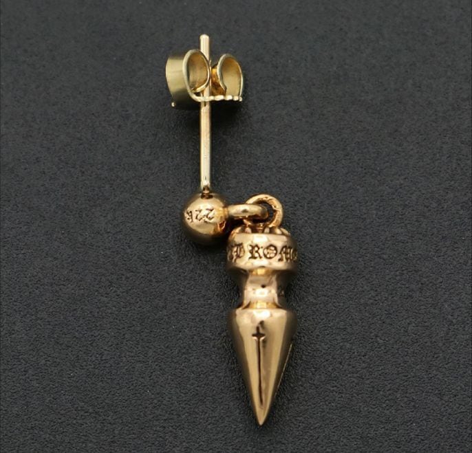 CHROME HEARTS クロムハーツ 22K EARRING/PC SPIKE DROP スパイク