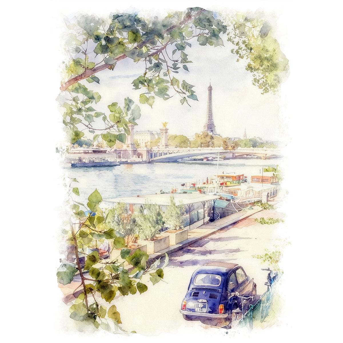 もり様向け383 油絵/風景/街角/パリ/セーヌ川/P15号 もり様向け383
