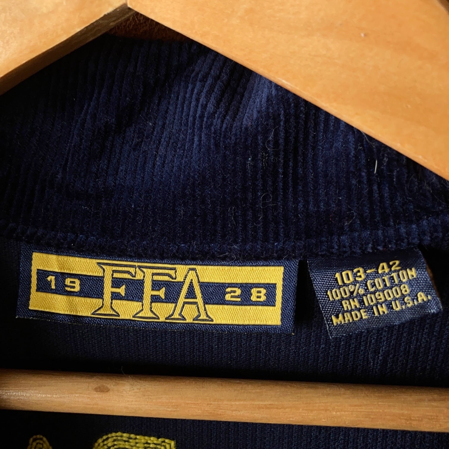FFA 刺繍&ワッペン ファーマーズコーデュロイジャケット ネイビー USA