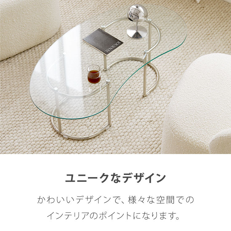 roomnhome×リコメン堂】ガラステーブル 幅100cm センターテーブル