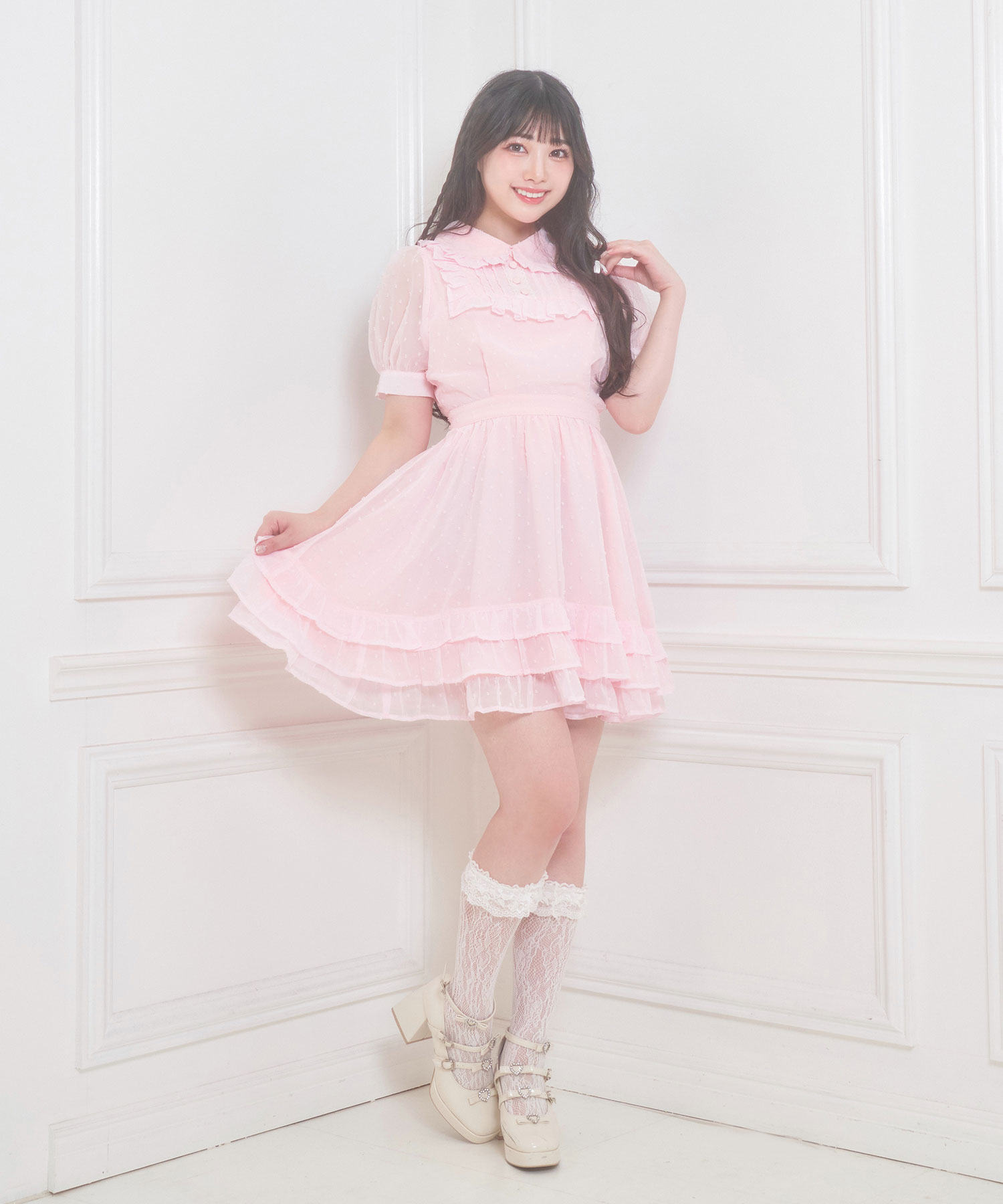 3段フリルシフォンワンピース – BUNNY APARTMENT