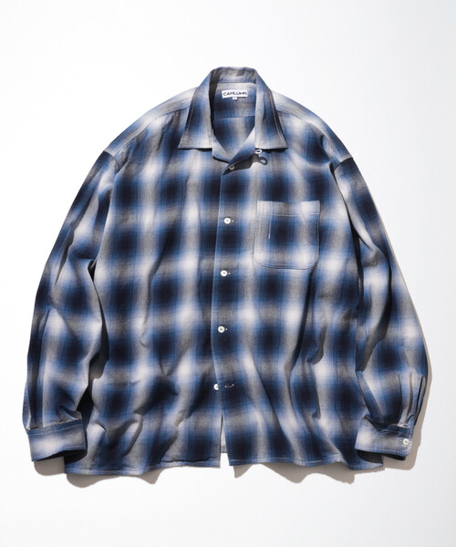 CAHLUMN/カウラム Magazine Pocket Open Collar Shirt(Ombre)/マガジン