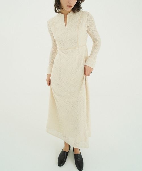 セール】PIPING LINE LACE ONE PIECE（ワンピース）｜CLANE（クラネ