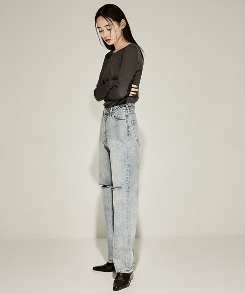 CLANE/クラネ】SLASH CUT DENIM PANTS/スラッシュカットデニムパンツ