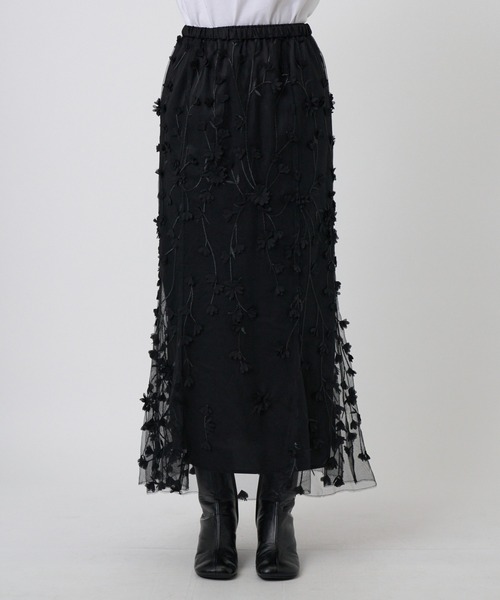セール】【AMERI/アメリ】別注 3D FLOWER LAYERED SKIRT/フラワー