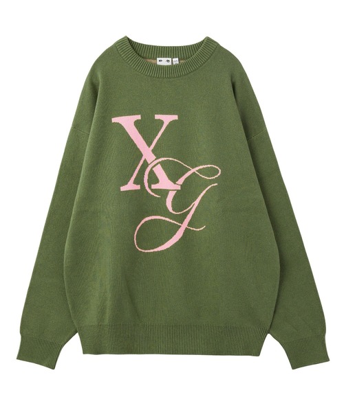 セール】XG MONOGRAM LOGO JACQUARD KNIT TOP（ニット/セーター）｜X