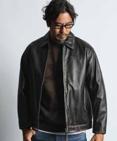 SINGLE RIDERS JACKET：シープスキンレザー シングルライダース