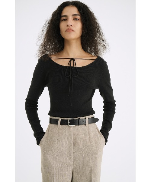 CLANE（クラネ）の「CLANE/クラネ/ARRANGE RIBBON KNIT TOPS（Tシャツ
