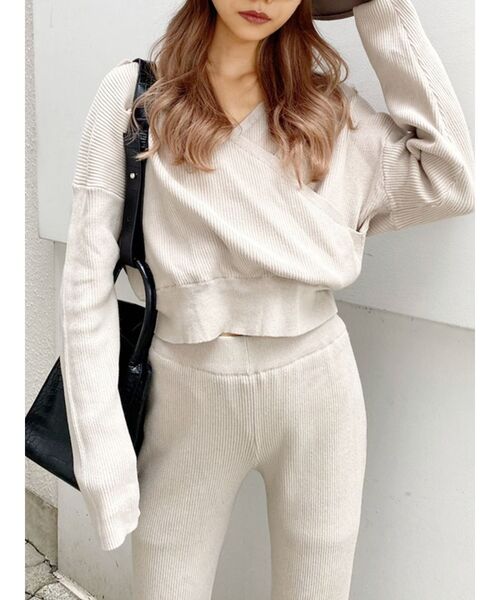 GYDA（ジェイダ）の「【セットアップ】カシュクール2WAYニットトップス