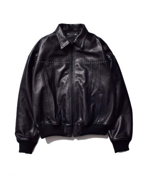 MINEDENIM（マインデニム）の「Smooth Leather Studs Zipup Loose JKT