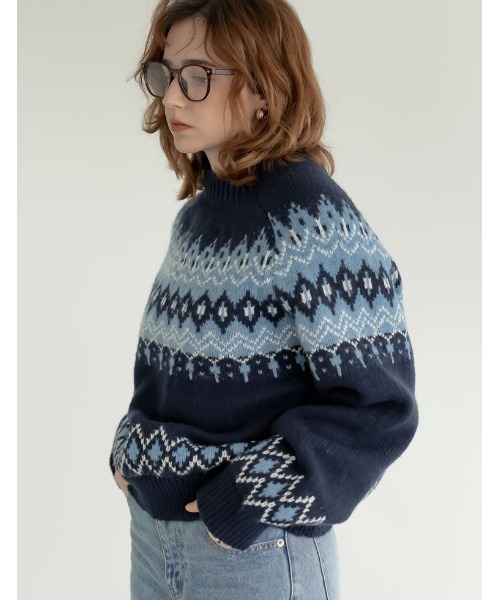 セール】[2024-25 WINTER COLLECTION]ノルディック柄ニットプル