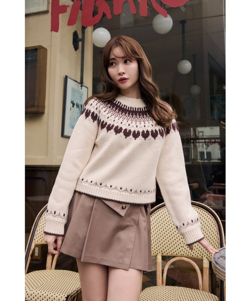Her lip to（ハーリップトゥー）の「Heart Fair Isle Knit Pullover