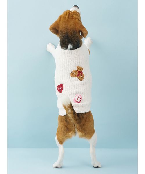 セール】【CAT&DOG】ベビモコベアサガラ刺繍プルオーバー（ペット