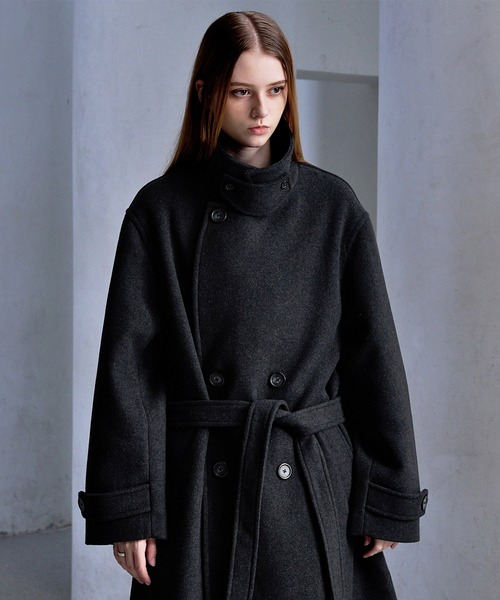 セール】【CLEL】Wool Blend Tech Melton Double Chester Coat