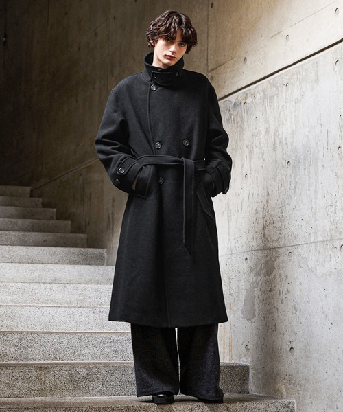 セール】【CLEL】Wool Blend Tech Melton Double Chester Coat