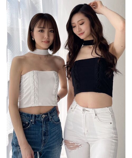 G*y様 LIZ LISA トップス ベアトップ チューブトップ 花柄 レース G*y