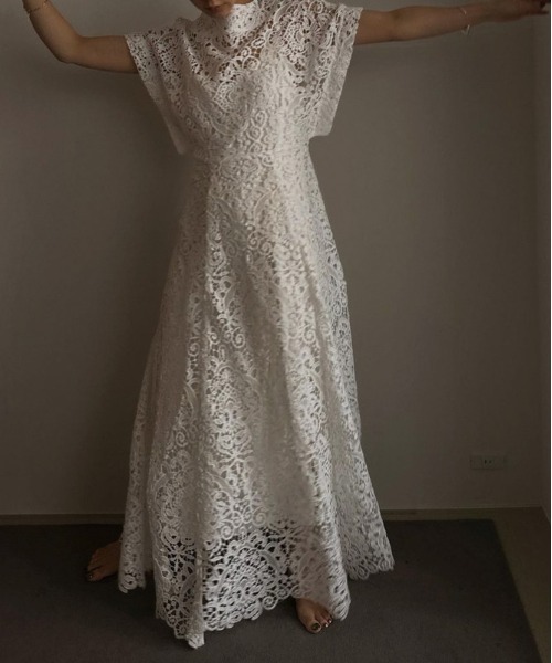 Ameri（アメリ）の「MEDI 2WAY FLARE CHEMICAL LACE DRESS（ワンピース