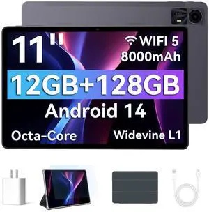 Rebecco Android 14 Tablet, 10-inch with Bluetooth 5.4, 12GB RAM +