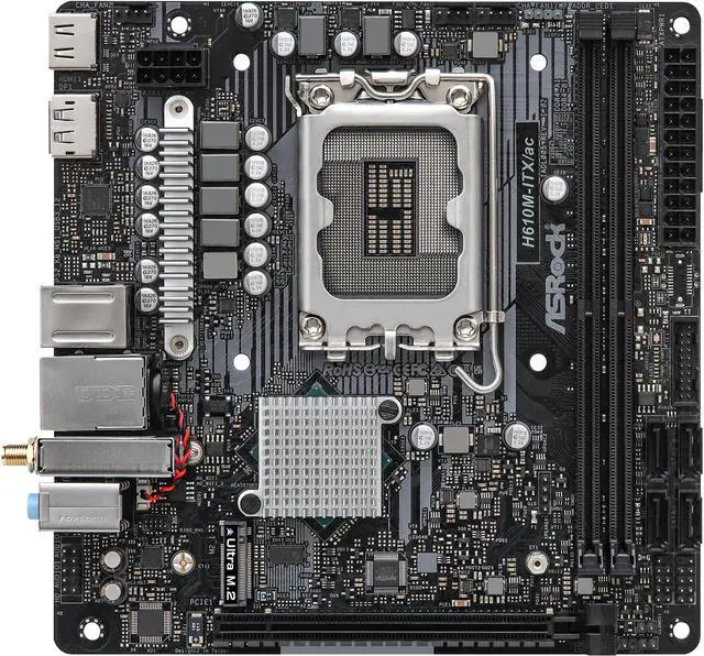 ASRock H610M-ITX/AC LGA 1700 Intel H610 SATA 6Gb/s DDR4 Mini ITX