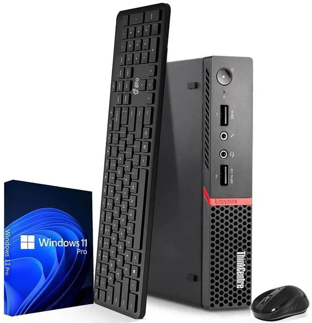 Refurbished: Lenovo M715q Mini Desktop PC, AMD Ryzen 5 Pro 2400GE