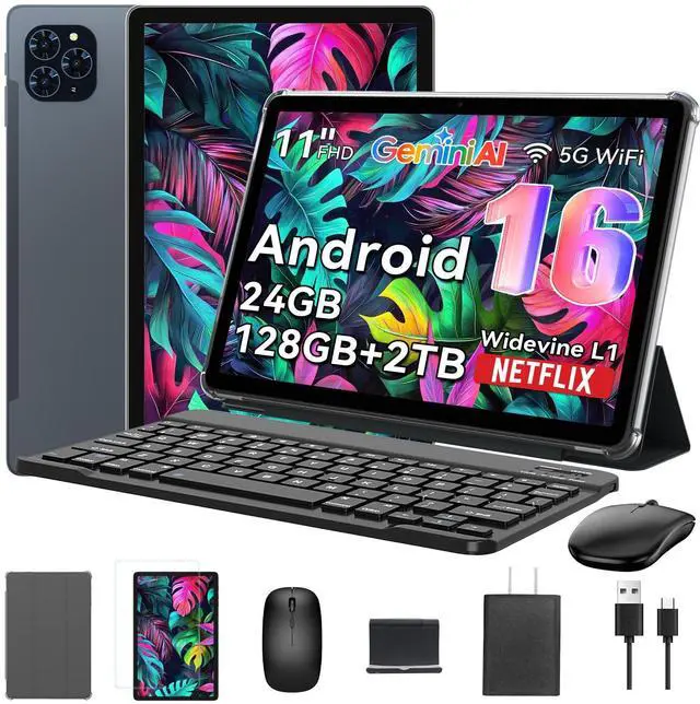 TABWEE Tablet 2025 Android 16 Tablet with Gemini AI, 11 Inch FHD