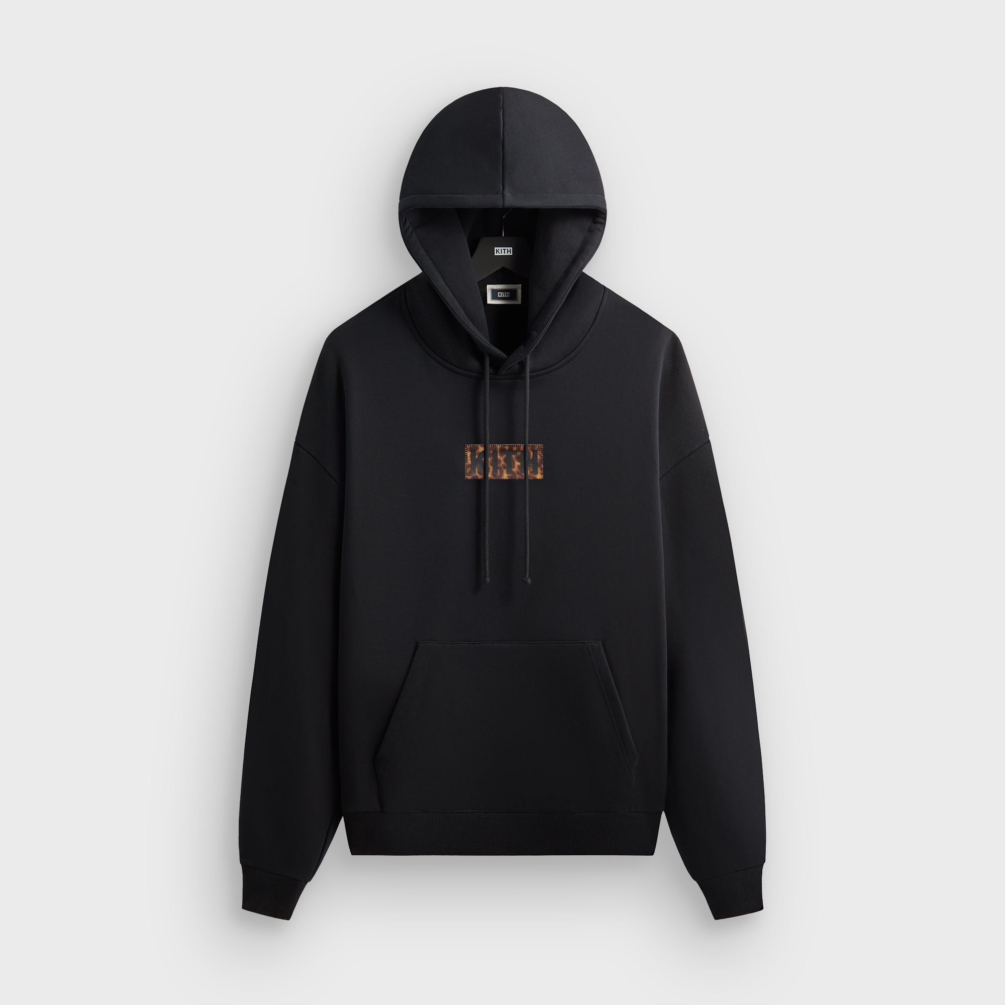 Kith Classic Logo Leopard Applique Nelson Hoodie - Black – Kith Canada
