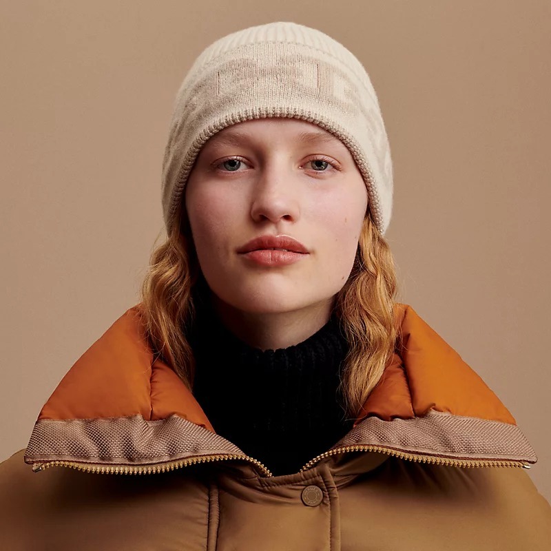 シェーヌダンクル柄がGOOD♪】☆エルメス☆ニット帽 ヘブン (HERMES