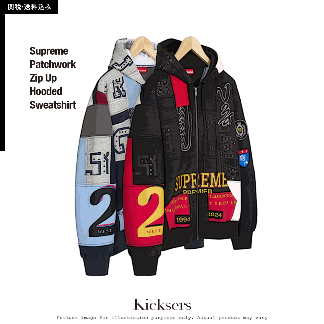 Supreme Patchwork Zip Up Hooded Sweatshirt パッチワーク (Supreme