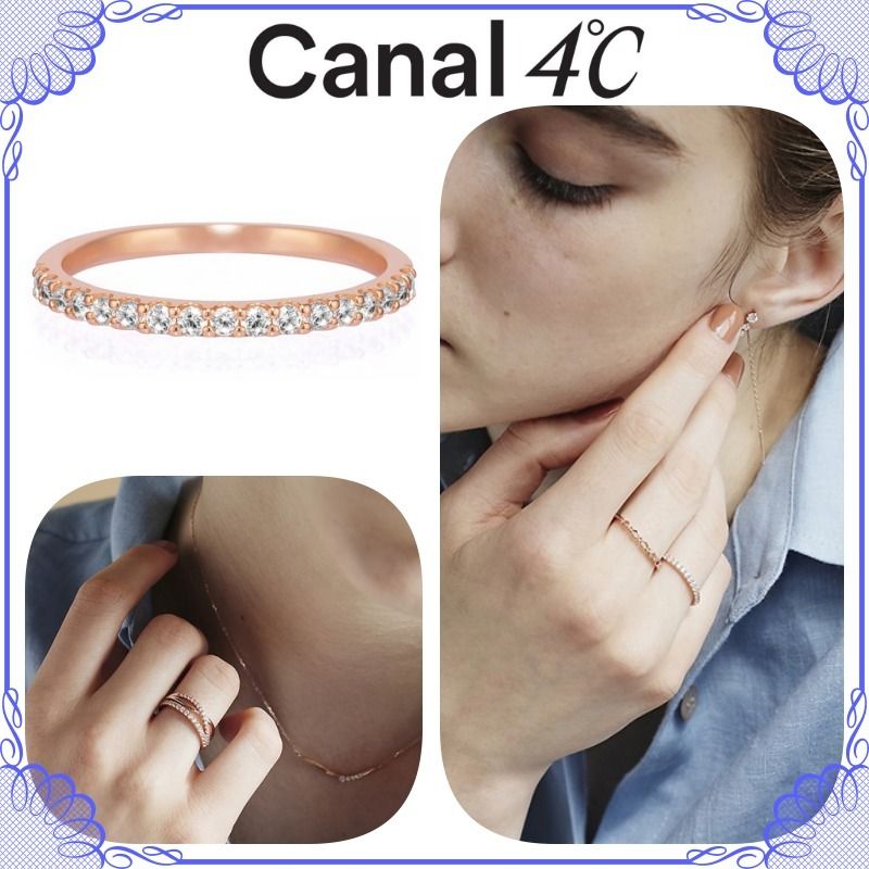 大人気!! Canal 4℃ ピンクゴールド ハーフエタニティ リング (4℃/指輪