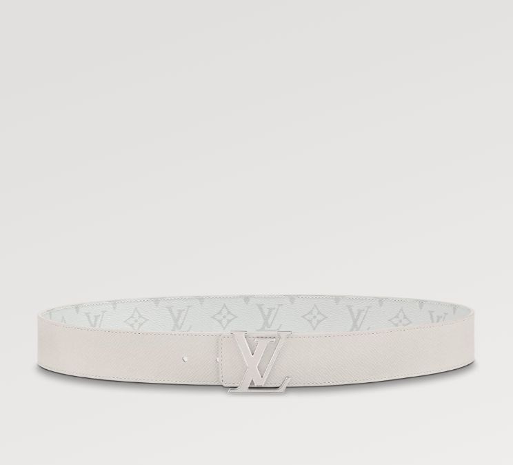 すぐ届く ギフトに メンズ Louis Vuitton ベルトLVイニシャル 白