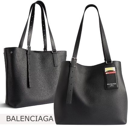 BALENCIAGA Credit クレジット レザー ロゴ トート バッグ (BALENCIAGA