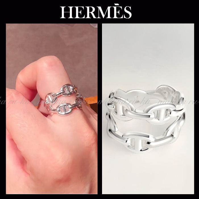 HERMES】シェーヌダンクル アンシェネ ダブル リング (HERMES/指輪