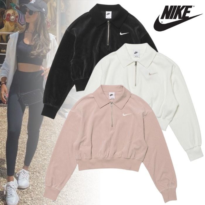 国内発送『NIKE』ベロアクロップド1/4ジップトップ (Nike/ジャケット