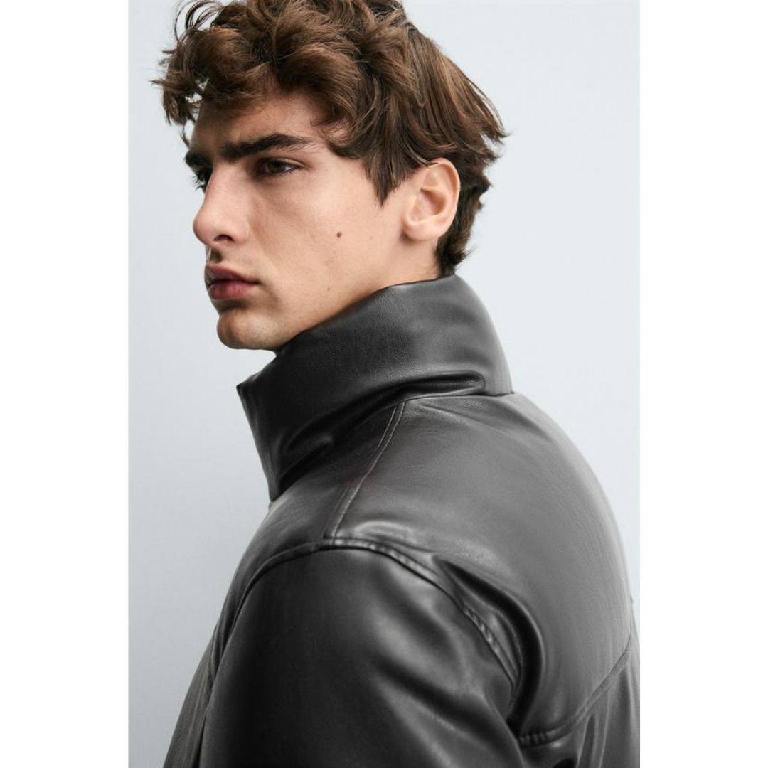 ZARA］フェイクレザー パフジャケット (ZARA/ダウンジャケット) 3046