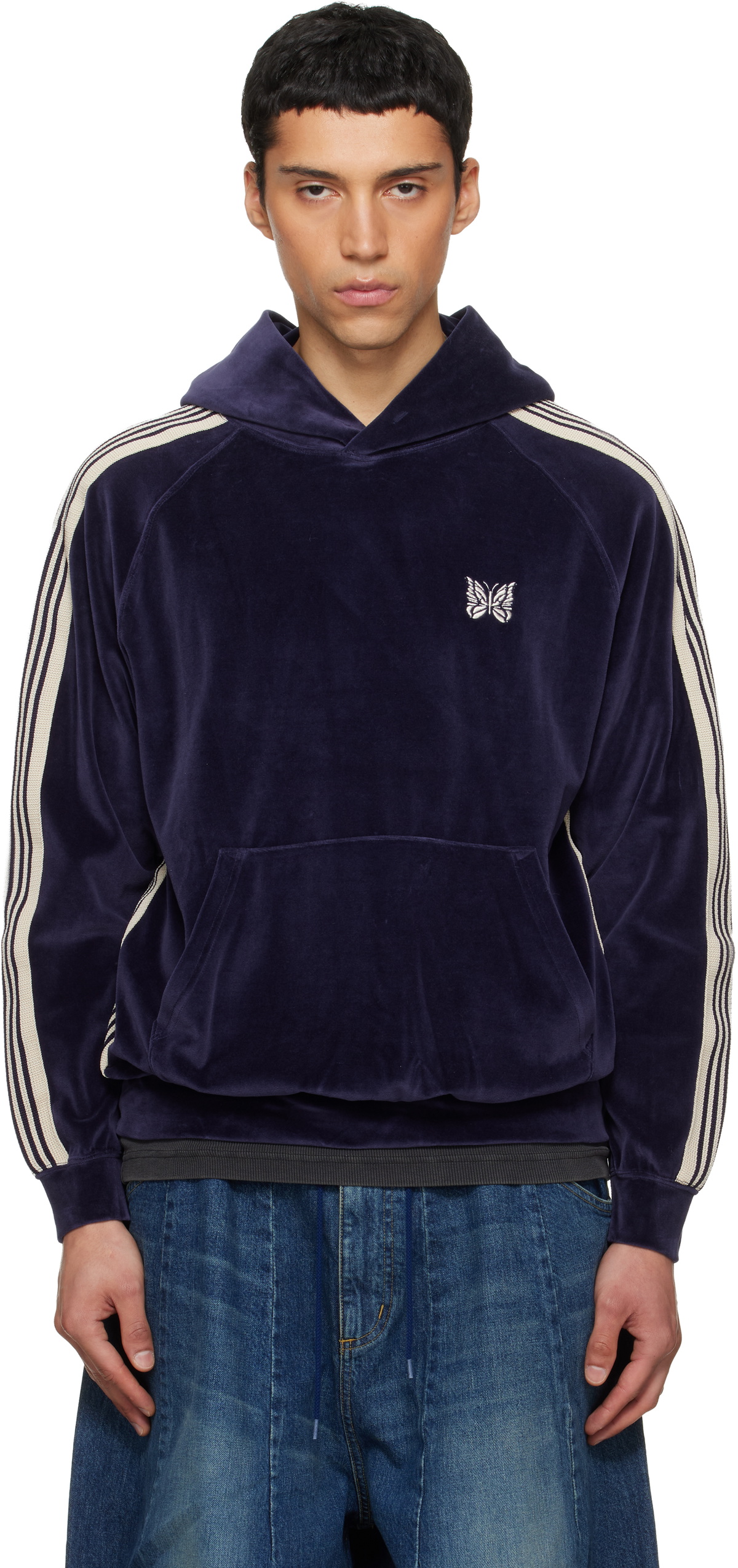 NEEDLES Black Track Hoodie Needles