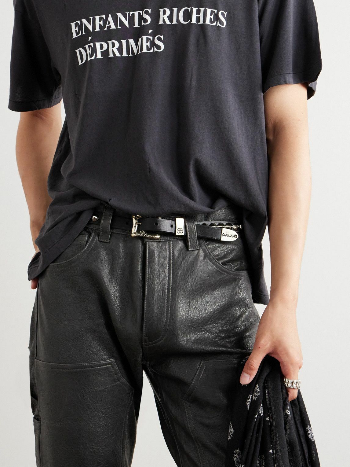 Enfants Riches Déprimés - 2cm Studded Leather Belt - Black Enfants