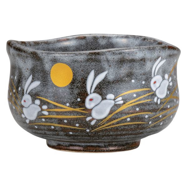伊野正峰 日本の伝統工芸品【九谷焼】 抹茶碗 はねうさぎ (K9-850) (K8