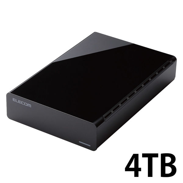 HDD 外付けハードディスク 4TB ファンレス静音設計 ブラック ELD