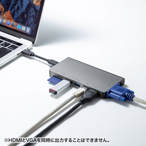 USB Type-C ドッキングハブ（VGA・HDMI・LANポート・SDカードリーダー