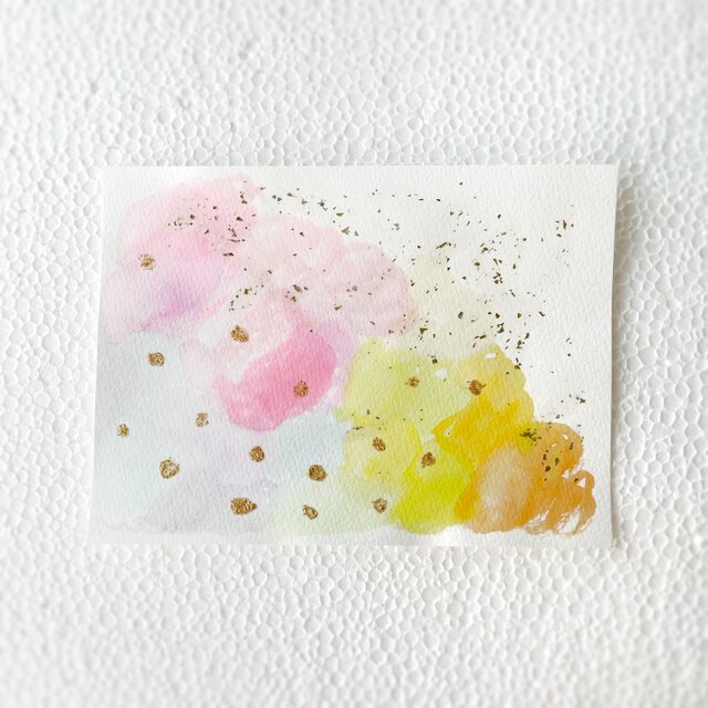 purification」 抽象画 ラメ 水玉 カラフル 水彩画 絵画 | iichi 日々
