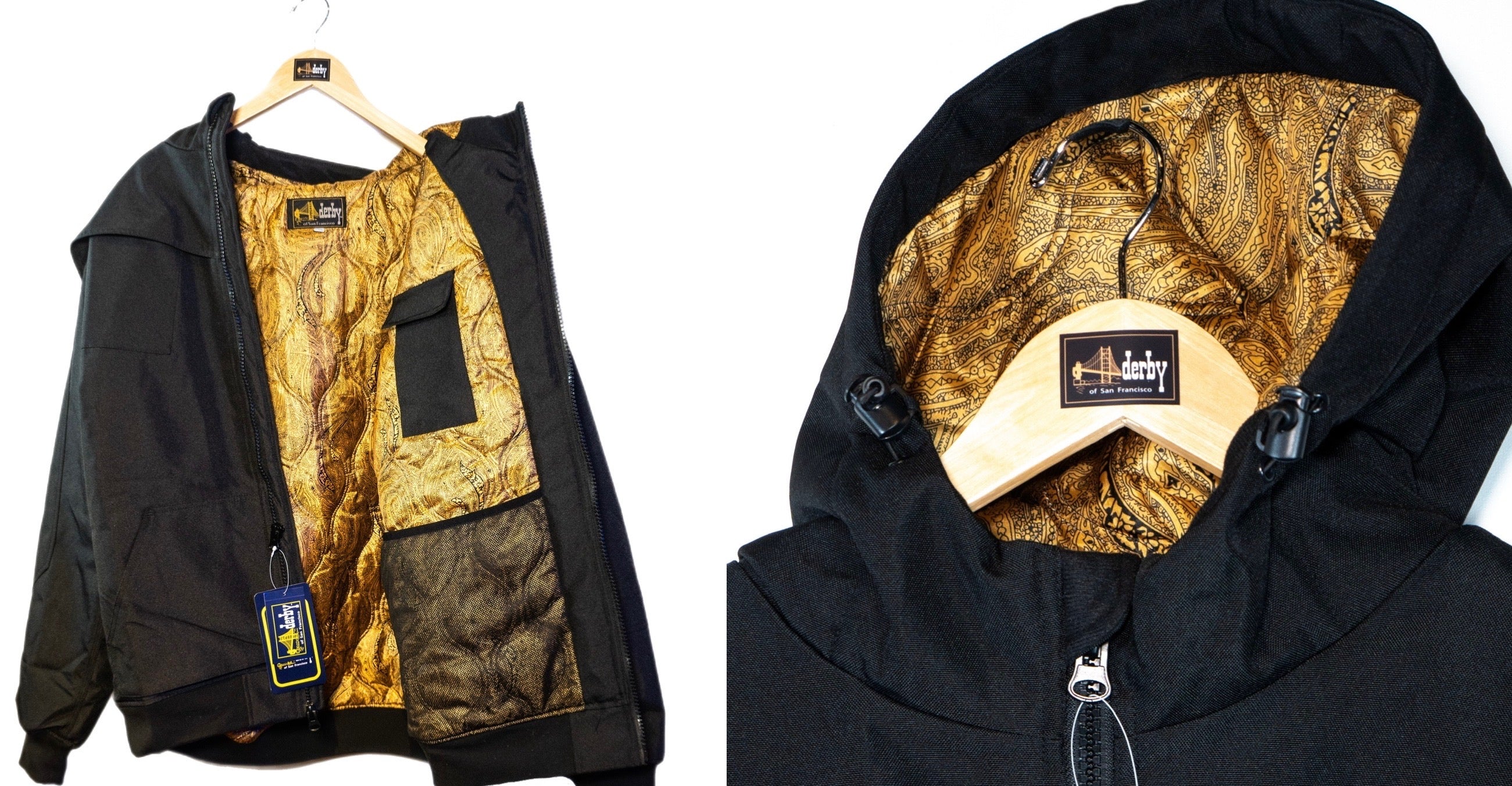 310 Black and Gold Derby Jacket with Hood. December 2nd, 2023